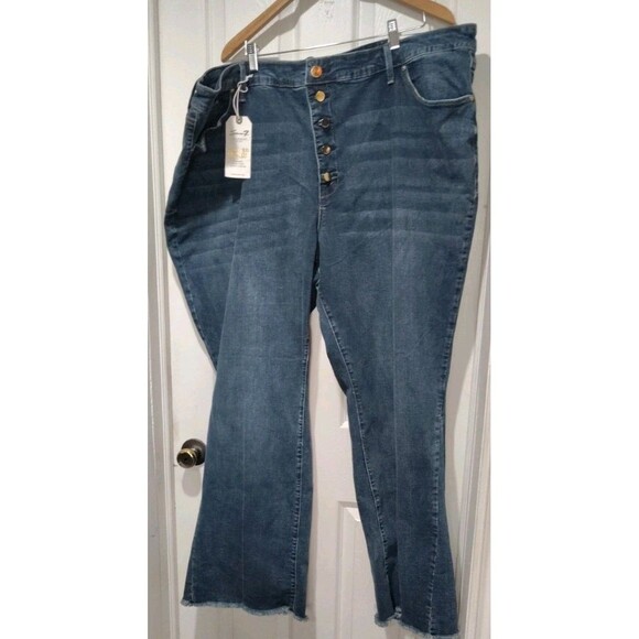 Seven7 Jeans Women Plus 30/32 Wide Leg Stretch Button ClosureLimited Edition NWT - Picture 2 of 10